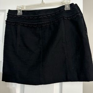 Tory Burch Scalloped Tweed Black Mini Skirt